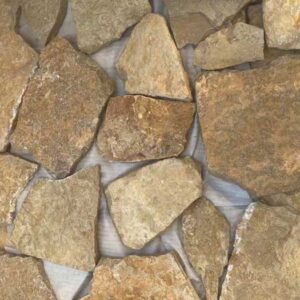 Rusty quartzite random stone wall cladding in natural setting