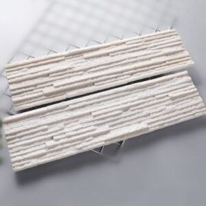 Close-up view of Pencil Ledger Panels featuring textured stone pattern