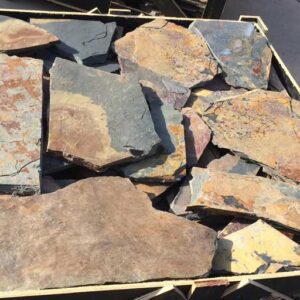 Irregular random-shaped natural rustic loose stone in various colors