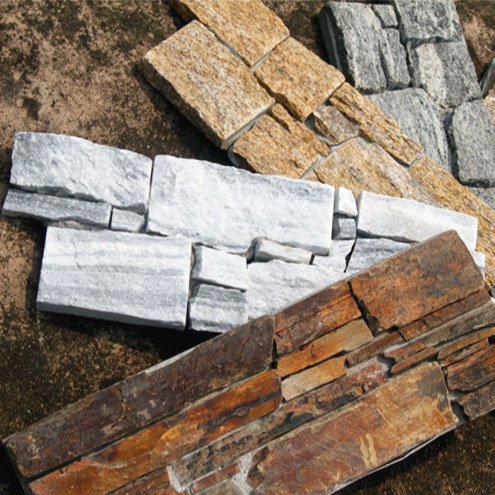 Close-up of elegant Z stone wall cladding with natural textures