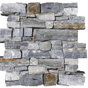 Durable stacked ledge stone wall cladding panels for exterior use