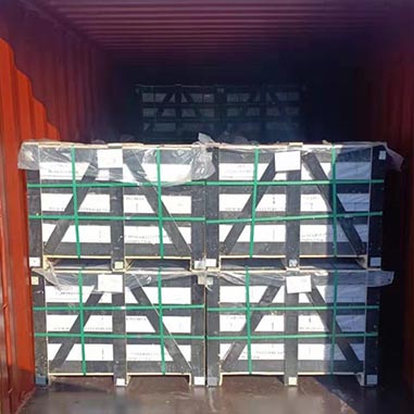 Container filled with decorative stacked stones