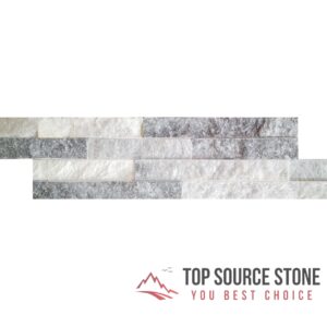 Split face mosaic tiles in sparkle ice grey color