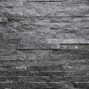 Elegant black quartzite natural stone wall panels in a modern setting