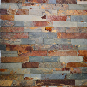 Rustic gold rush ledger stone with earthy tones and textures
