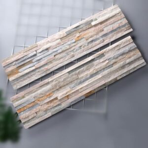 Pencil ledger stone panels in multiple shades for wall cladding